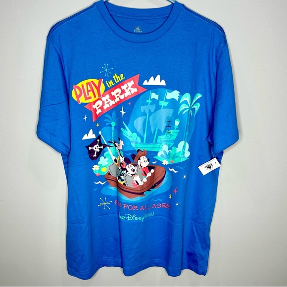 Disney Parks Play in the Park T-Shirt L Mickey Mouse Pirates of the Caribbean - Picture 1 of 4